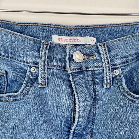 Levi's 311 Shaping Polka Dot Skinny Medium Wash Jeans - Picture 9 of 16